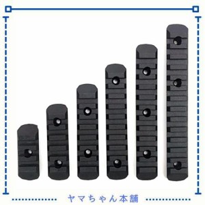 Takelablaze M-LOK ＆ KEYMOD 両方対応 20mm レイルセクション 6種6枚セット 【3/5/7/9/11/13スロット】取付ナット付 樹脂製 軽量 (ブラ