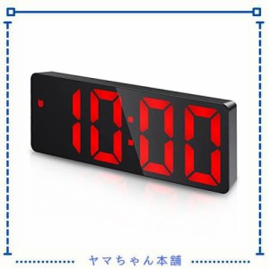 デジタルLED時計 目覚まし時計 置き時計 卓上時計 温度表示 カレンダー表示 明るさ調整 調光可能 大画面 アラーム機能 音声制御機能 スヌ