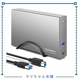 ROSONWAY HDD ケース 3.5インチUSB3.0 外付けハードディスクアルミ製 ドライブケース SATA接続 最大16TBをサポートUASP 自動スリープ機能