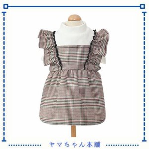 ICOUCHI 犬服 ワンピース 秋冬 ペット服 かわいい ドレス ドッグウェア チェック柄 小型犬 中型犬 猫 洋服 ファッション スカート 防寒 