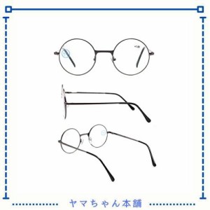[ジ—オ—] 老眼鏡 丸メガネ ブルーライトカット レディース メンズ メタル PCメガネ 輻射防止 視力保護 睡眠改善 男女兼用 レンズ 乱反