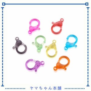 Beadthoven 約50個 透明 ロブスタークラスプ キーホルダー 混合色 カニカン アクリル フック 留め具 アクセサリーパーツ DIYプロジェクト