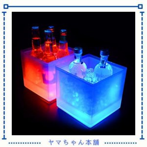 ワインクーラー,アイスペール LEDアイスバケットシャンパンワインビールクーラ、発光する氷ビールボトルクーラー 3.5L大容量、自動色変更