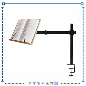 本スタンドの高さ調整可能 wishaccテーブル側竹読書スタンド 書見台　読書スタンド　堅固なデスクトップ調理本スタンド、クリップ付き 33