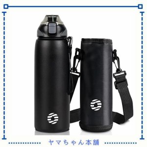 FJbottle 水筒 1リットル 真空断熱 ワンタッチ スポーツボトル 1L 保温 保冷 スポーツ飲料対応 広口 洗いやすい ステンレスボトル 水筒カ