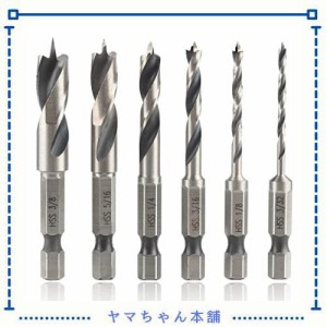 Wolfride 6本セット 六角軸木工ドリルビット 木工？樹脂用ドリルビット 下穴ドリルビット インパクトドライバー用 電動ドリル用 穴径9.5m