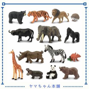 TOYMANY ミニ動物フィギュア 14PCSミニ野生動物フィギュアセット リアルな動物模型 動物園主題 ミニモデル 人気動物 おもちゃ 玩具 誕生