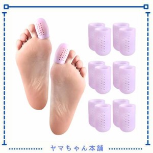 シリコン 足指サック指サック,12個入足指サック水疱用 足の,トウモロコシ,男女兼用足指保護キャップ 摩擦疼痛緩和 など， (M紫の:女性の