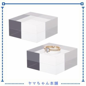 OLYCRAFT 2個 アクリルブロック 5*5cm ディスプレイ 台 アクリル 正方形 アクリル展示台 ジュエリー陳列 ディスプレイスタンド 厚2.3cm 