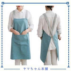 [JIAHU] エプロン レディース おしゃれ シンプル 女性 男性用 かぶるだけ 撥水 防水 人気 カフェ スタッフエプロン 無地 保育士 レストラ