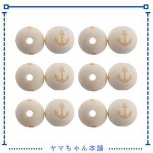 木綿細工 ウッドビーズ いかり 60個 レーザー加工 アクセサリーパーツ DIY 手芸用品 20mm