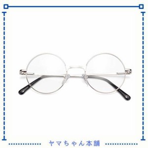 [Soarea] おしゃれ老眼鏡 メンズ レディース 丸メガネ ブルーライトカット かわいい 老眼鏡 (シルバー, 3.50)