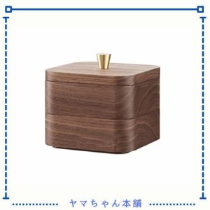 Sakulaya 小物入れ ボックス 収納 ボックス 卓上収納 木箱 蓋付き 綿棒入れ 物ボックス 木箱 胡桃の木