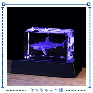 誕生日 男性 人気 父親 男の子 彼氏 プレゼント 【正規品】K9クリスタル 3Dサメ LEDライトベースUSB充電