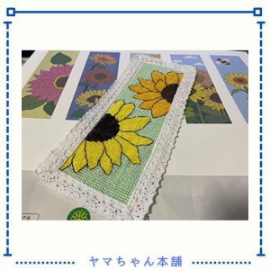 ひまわりブックマーク クロスステッチキット 5ピース コットン100% DIY カウントクロスステッチキット ブックマーク