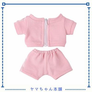 niannyyhouse 20cm人形の服 綿人形の服 スポーツウェア 着せ替え 上着 ズボン 人形ベビー服 ぬいぐるみ 用 (pink)