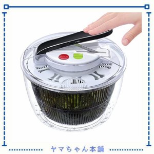 VKING サラダスピナー 水切り器 野菜水切り サラダ水切り 野菜スピナー 野菜水切り器 ザル 回転式 脱水機手動 脱水機 5L大容量 サラダチ