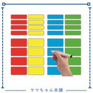 カラフルホワイトボード付箋 (16パック 2×4インチ 16パック 1×4インチ) 再利用可能なステッカーポスト 滑らかな表面 紙なし 家庭/オフ