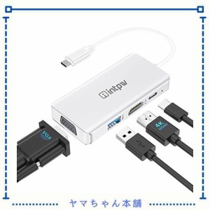 INPTW USBハブHDMIからUSB Cハブ4K分配器100W高速PD充電USBポートUSB HDMIコンバータThunderbolt3対応MacBook Air/Pro、ipad mini6/iPhon