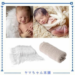 [Lixiin] ニューボーンフォト 衣装 【ブランケット ラップ】 2点セット 新生児 写真マット 寝相アート DIY 写真撮影 記念写真 出産お祝い