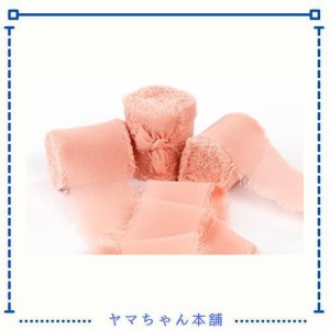 Joycrosso シフォンリボン 3巻 幅4cm×4.5M/巻 手芸 服飾 結婚式 ブライダルブーケ ギフトラッピング リボン #161-ダスティピンク