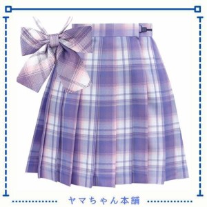 [SYRHSYB] スカート ミニ プリーツ JK 制服 女子高校生 コスプレ ハイウエスト Aライン チェック セーラースカート(里芋ピューレケーキ, 