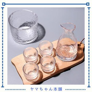 酒器セット 日本酒 冷酒器 ガラス徳利セット 和酒徳利セット 保温保冷 冷酒耐熱ガラス 酒器 日本酒 徳利 燗瓶 盃 シンプル (ガラス酒器セ