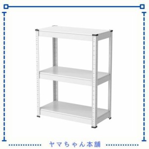 Umimileラック スチールラック 幅60cm 3段 耐荷重120kg/段 メタルラック (幅60×奥行30×高さ80cm, ホワイト)