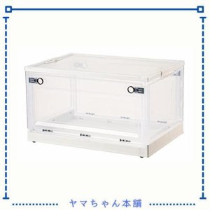 収納ケース 収納ボックス 超大型 88L 折り畳み 収納コンテナ 衣装収納ケース プラスチック 蓋付き 透明 収納ボックス ホイール付き フリ