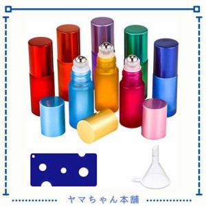 Yorkereynom ロールオンボトル 8本セット 5ml アロマ保存容器 ガラス容器 遮光 ミニボトル アトマイザー 香水 アロマ 見分け 携帯便利 精