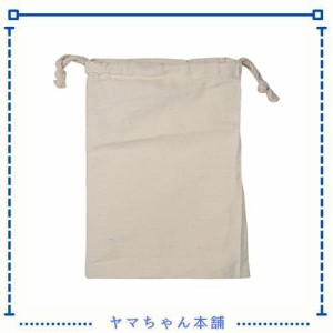 [Jeffergarden] 1pcs 巾着袋 無地 麻布 巾着袋 コットン巾着袋 コットン収納バッグ 収納巾着袋 大容量 無漂白 麻袋 布袋 収納 小物入れ 