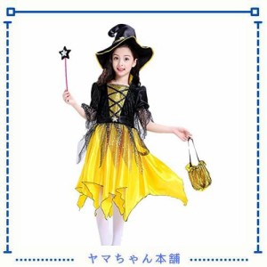 [UPENC] ハロウィン 仮装 子供 魔女 悪魔 デビル 可愛い 人気 ワンピース 90-140cm コスプレ キッズ 女の子 半袖 パーティー イベント 演