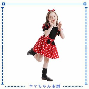 [Ｈａｉｕｒｏｓｈ] ワンピース ミニーちゃん ガールズ コスチューム 子どもコスプレ キッズ ガールズ 子供 ドレス カチューシャ 2点セッ