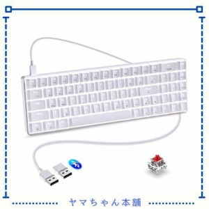 メカニカルキーボード？ゲーミングキーボード 赤軸 2.4GHz無線/ブルートゥース/有線 type c USB充電式 ホットスワップ RGBバックライト付