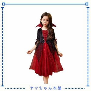 [UPENC] 吸血鬼 ハロウィン 仮装 子供 魔女 悪魔 デビル ドラキュラ 可愛い 人気 ワンピース コスプレ キッズ 女の子 半袖 パーティー イ