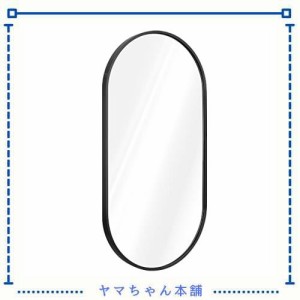 Navaris オーバルミラー 鏡 全身鏡 姿見 - 姿見鏡 ミラー 壁掛け スタンドミラー ウォールミラー - 寝室 浴室 縦 横 簡単取り付け - 75x3