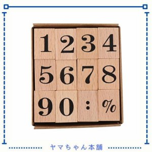 STOBOK 木製スタンプセット 木製ゴムシール 数字 スタンプ かわいい 木製切手 手帳用 DIY スクラップブック クラフトカード カレンダー 