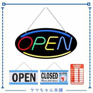 商用オープンサイン LED ネオンサインボード 電子看板 42x20cm USB電源 バックパネル ネオン照明 営業時間/アウトリターンクロックサイネ