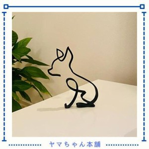 WOWTAC 置物 インテリア おしゃれ 雑貨 韓国 DOG ARTワイヤーアート かわいい犬 イヌ 抽象 オブジェ アイアン モダン (チワワ)