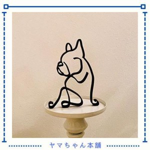 WOWTAC 置物 インテリア おしゃれ 雑貨 韓国 DOG ARTワイヤーアート かわいい犬 イヌ 抽象 オブジェ アイアン モダン (ブルドッグ)