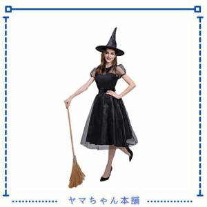 [SVNVIOZ] ハロウィン 魔女 コスプレ 魔法使い 仮装 衣装 コスチューム 4点セット 悪魔 大人 変装 舞台服 女性用 (XL)