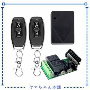 DC 12V 2 CH 学習タイプワイヤレスリモコンスイッチ，315mhzリモコン送信機と受信機，ライト、ガレージのドアなどのワイヤレス デバイス