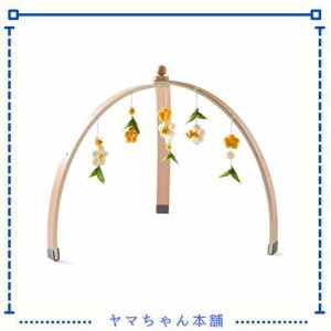 Etucdose プレイジム ベビージム おもちゃ付き 木製 ナチュラル 室内遊具 遊びジム アクティビティプレイジム 木のおもちゃ 指遊び ハン