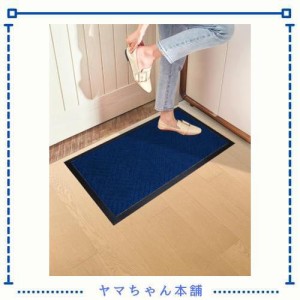 CORFEEL 玄関マット ドアマット 泥落としマット 屋内 屋外 業務用 家庭用 (43x74cm, ブルー)