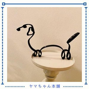 WOWTAC 置物 インテリア おしゃれ 雑貨 韓国 DOG ARTワイヤーアート かわいい犬 イヌ 抽象 オブジェ アイアン モダン (ダックスフンド)