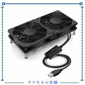 Mauknci 冷却ファン 静音 USBファン 12cm 2個1組 スピード調整 5V ミニファン 小型PC ゲーム機 ルーターなど用 冷却 ファン (組立要)