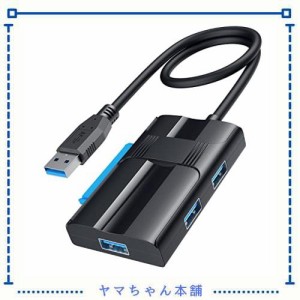 USB ハブ SATA USB 変換ケーブル、USB SATA 変換 ABLEWE [USB3.0ポート×3＋SATAポート] 2.5/3.5インチ HDD SSD SATA III UASP対応 最大1