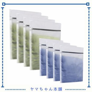 Athvcht 洗濯ネット 角型 8枚セット 大 (40×50cm 4枚)/中 (30×40cm 4枚) ランドリー ネットバッグ 無蛍光 洗剤ネット ネットバッグ ラ