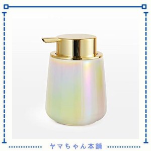 Umlaca ソープディスペンサー 泡 おしゃれ 泡ハンドソープ ディスペンサー 手動 陶器320ml 手動式 ハンドソープ 泡 容器 片手 詰め替えボ