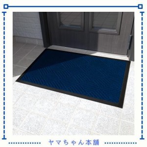 CORFEEL 玄関マット ドアマット 泥落としマット 屋内 屋外 業務用 家庭用 (60x90cm, ブルー)